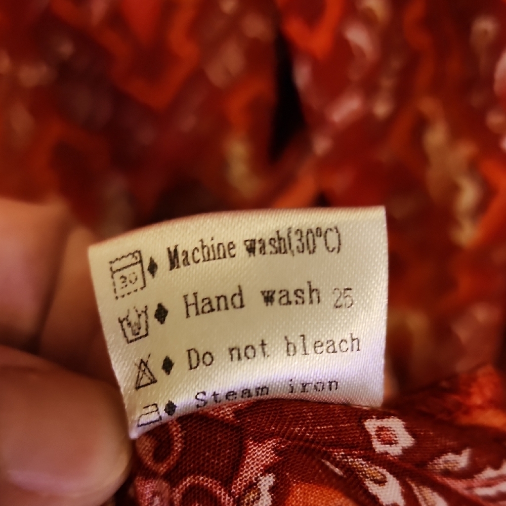 Red Patterned Maxi Wrap Dress - Picture 8 of 8